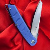 Maserin AM-6 Folding Pocket Knife 374/G10B,  With Ogg Sharpening Edge (Pouch Extra)
