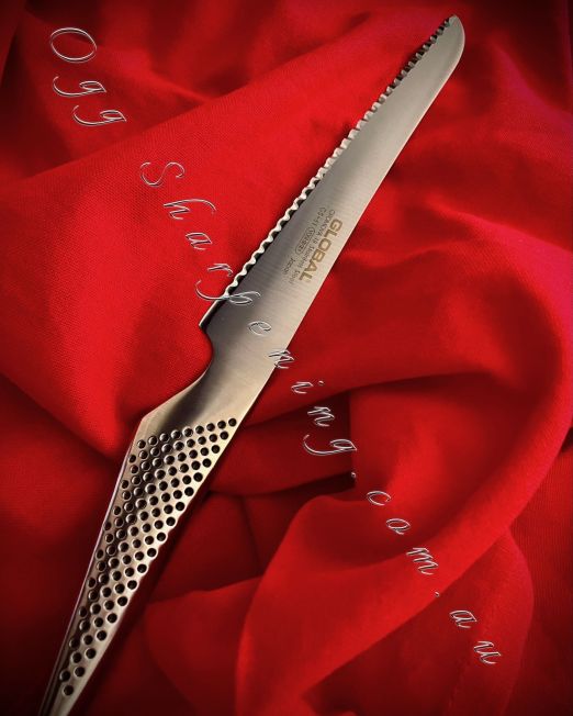 Global GS-61 Sandwich Serrated Knife 160mm With Ogg Sharpening Edge
